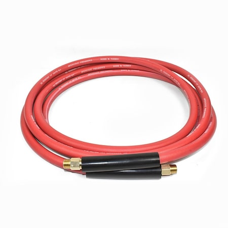 1/4 Inch X 12 Ft Red Rhino Rubber Hose WP 300 PSI (1/4 Inch Male Swivel Barb Connector)